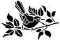 Mobile Preview: Schablone Vogel auf einem Zweig DIN A 4